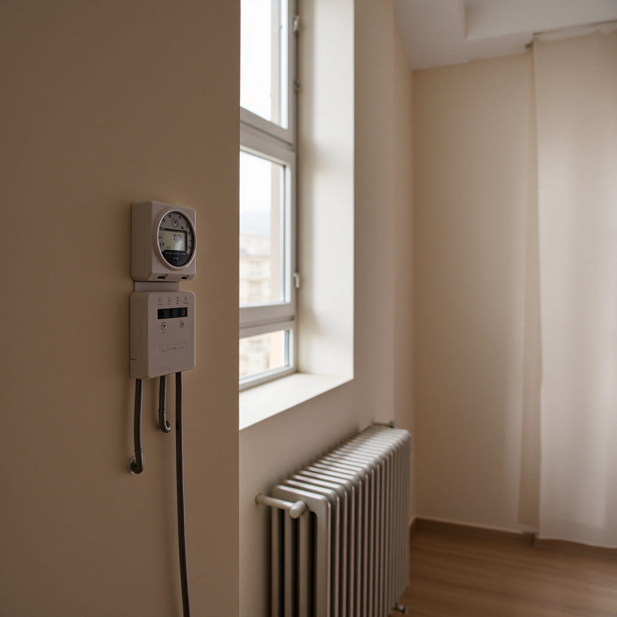 Профессиональное фото современной квартиры с коммунальным счётчиком